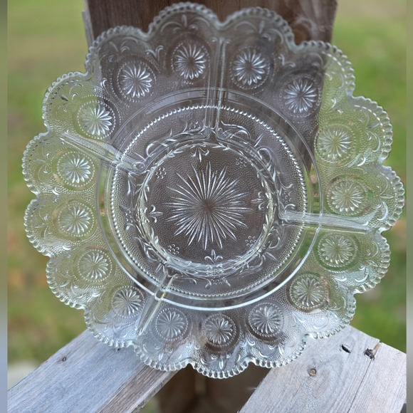 American Concord By Brockway Clear Glass Deviled Egg/Relish...